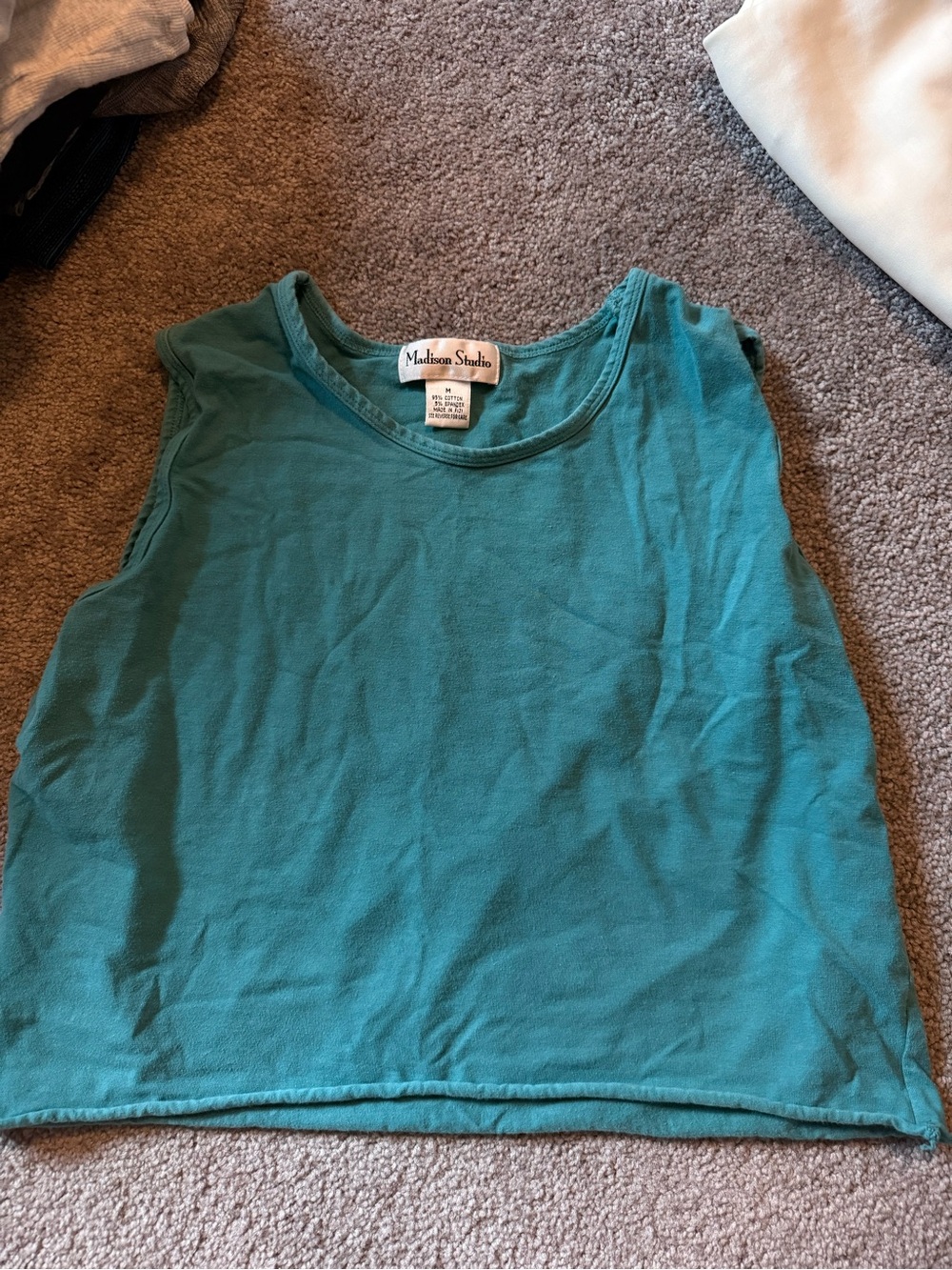 Madison Studio Teal Cropped Tank Top
